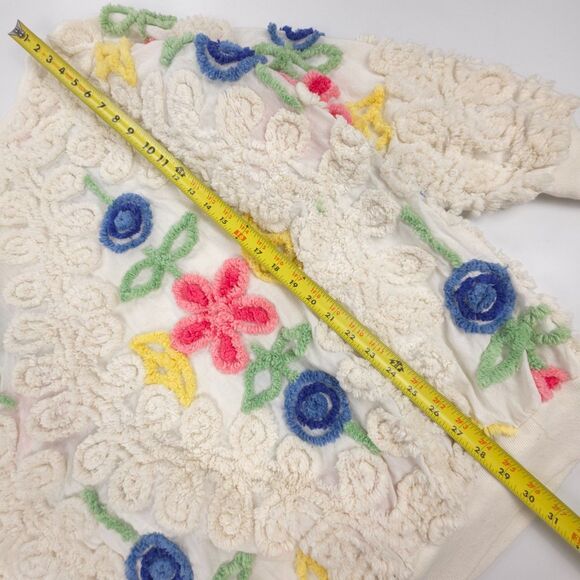 VINTAGE Canyon Group Beverly Hills Chenille Pullover Sweatshirt Wedding Cake Y2k - Picture 3 of 6